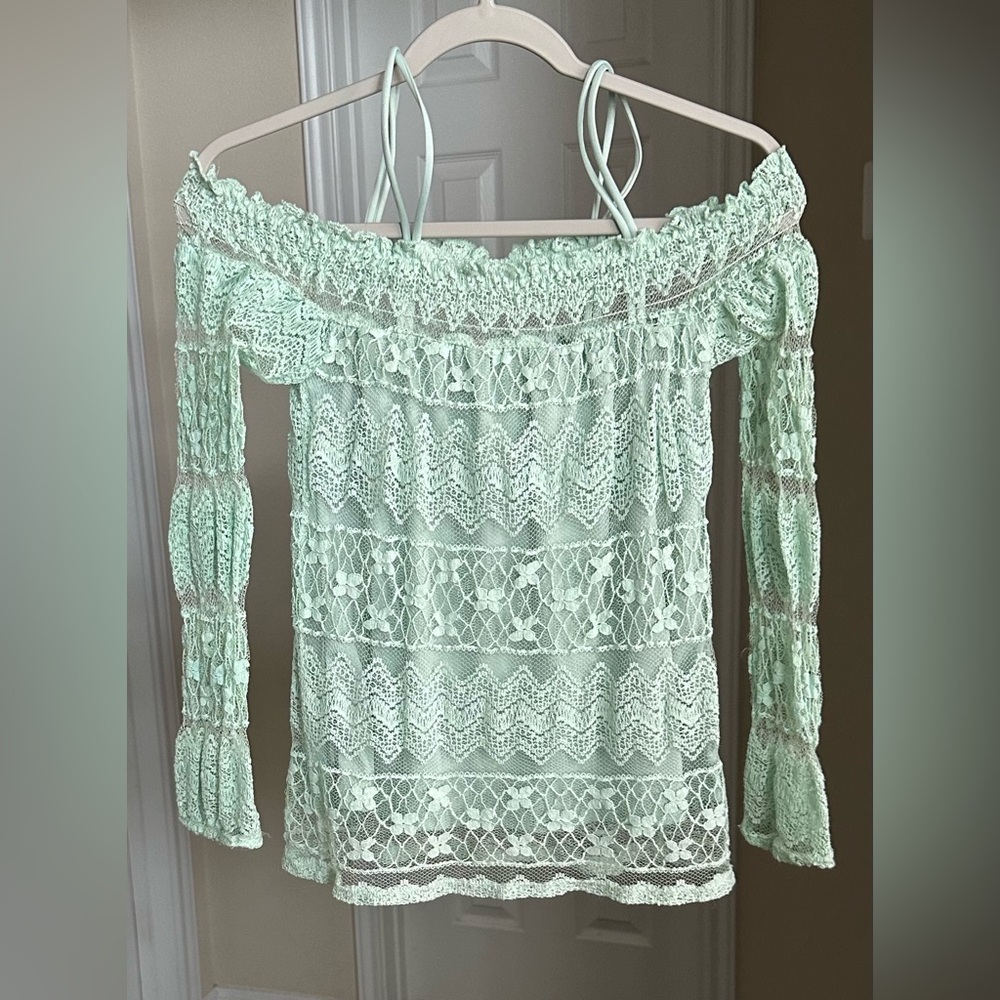 Gianni Bini Smocked Ruffled Long Sleeve Blouse